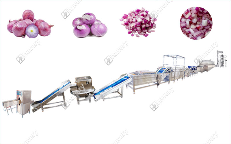 frozen onion processing line
