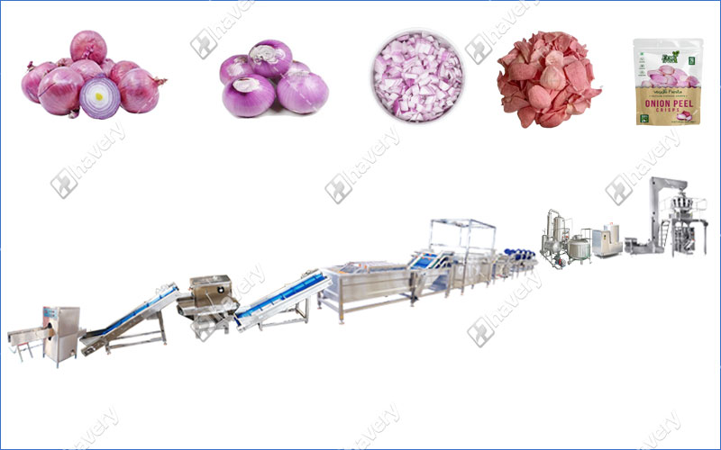 vacuum fried onion chips processing line